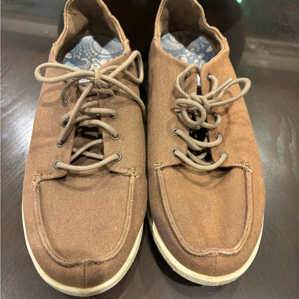 OluKai Brown Canvas Sneakers Moccasin-Style Casual